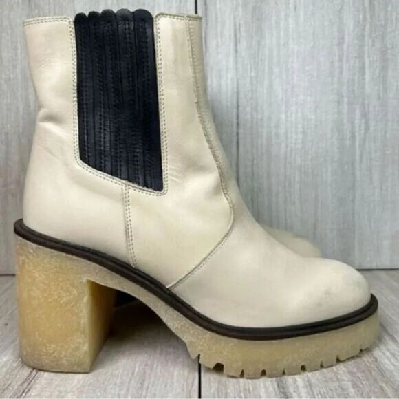 Free People James Chelsea Boots Lug Soles Heeled Ankle Womens Size 9 9.5 EUR 40 - Picture 1 of 9